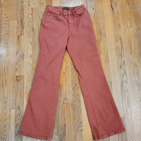 Judy Blue Denim - Judy Blue Jeans Size 1 Low Rise Bootcut Terracotta Garment Dyed Stretch Denim 25